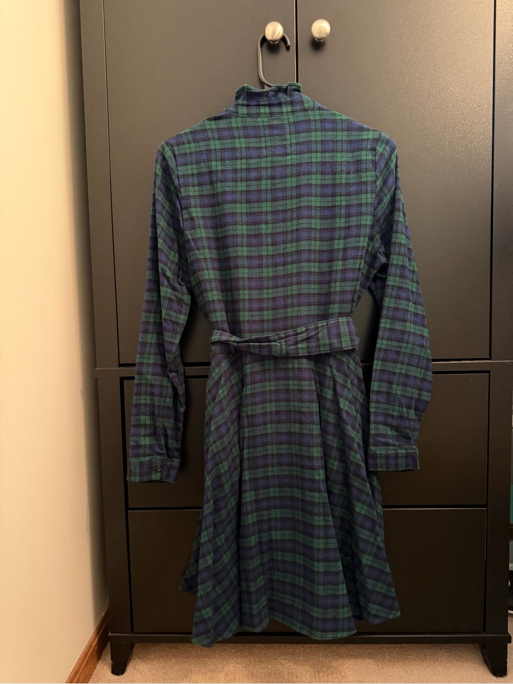 Kiel James Patrick Blue and Green Plaid Flannel Dress - Picture 3 of 3